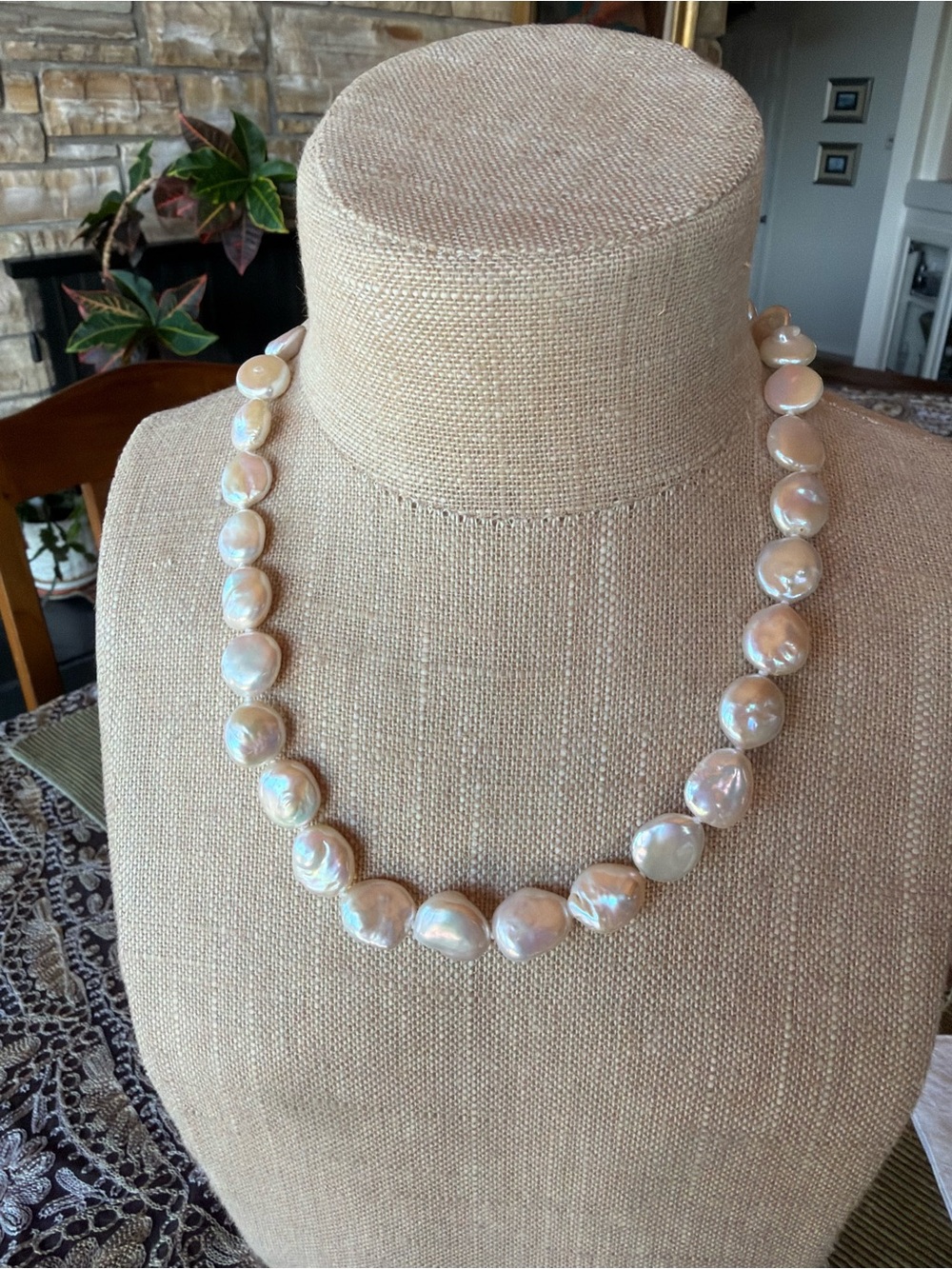 Sterling silver genuine white cultured coin pearls